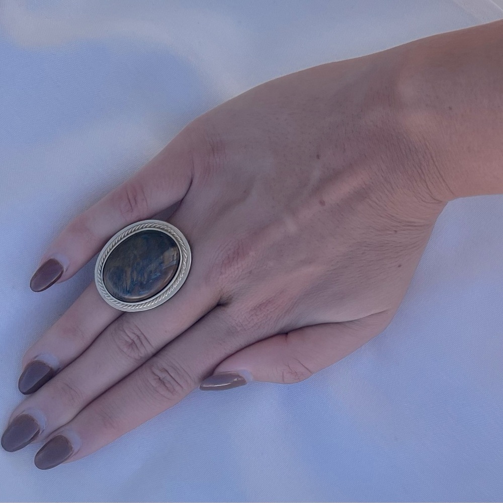 Brown Stone Statement Ring - image 1